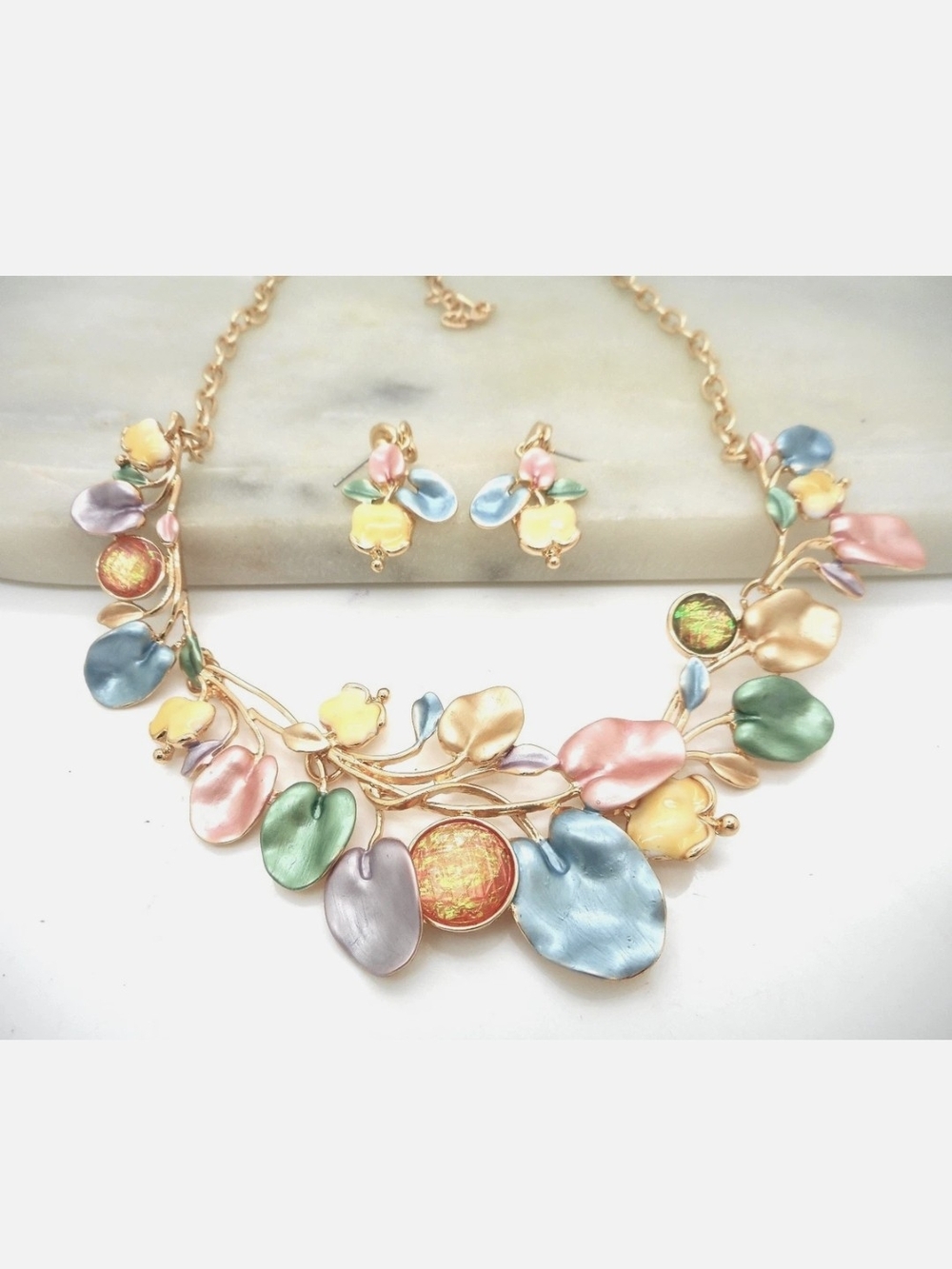 Flower  Crystal Necklace Set